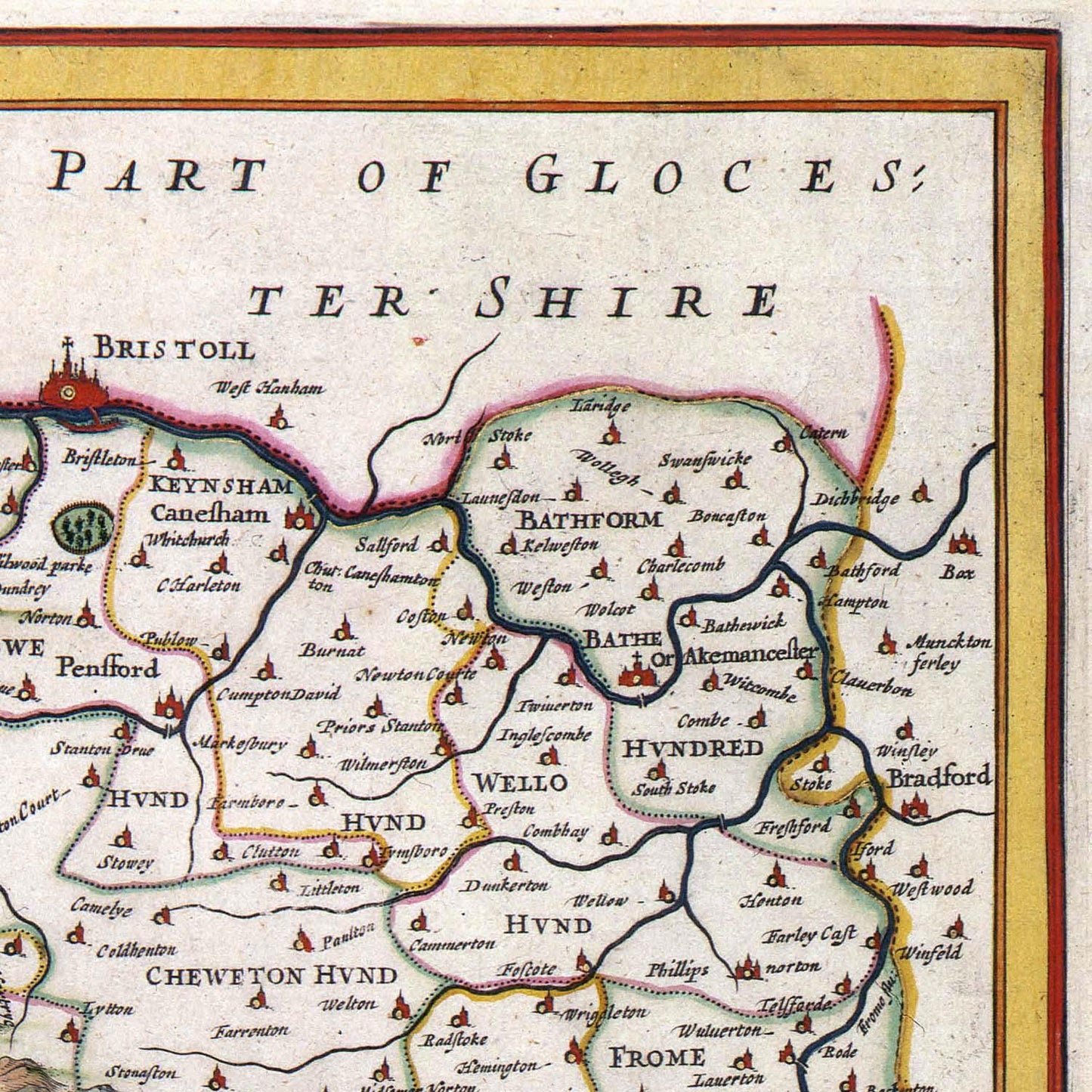 detail of the map from the top right corner