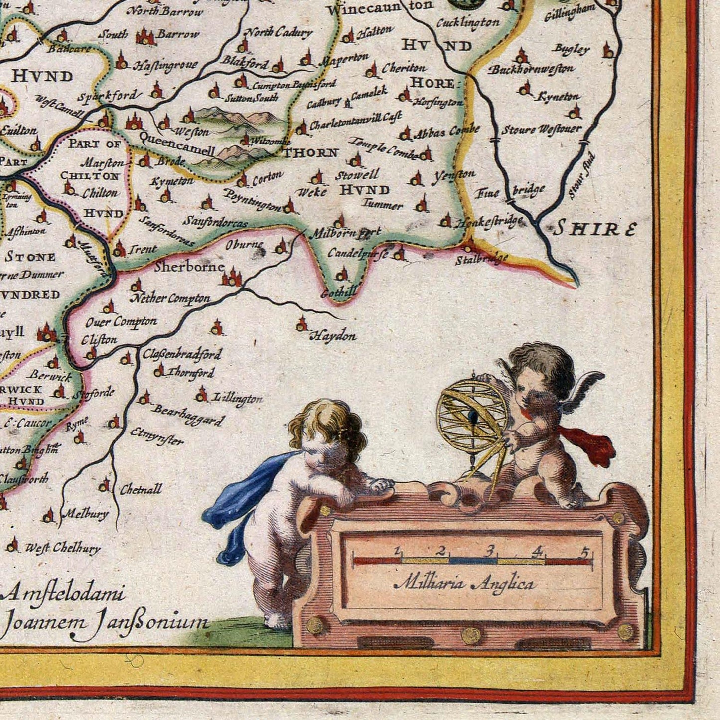 detail of the map from the bottom right corner