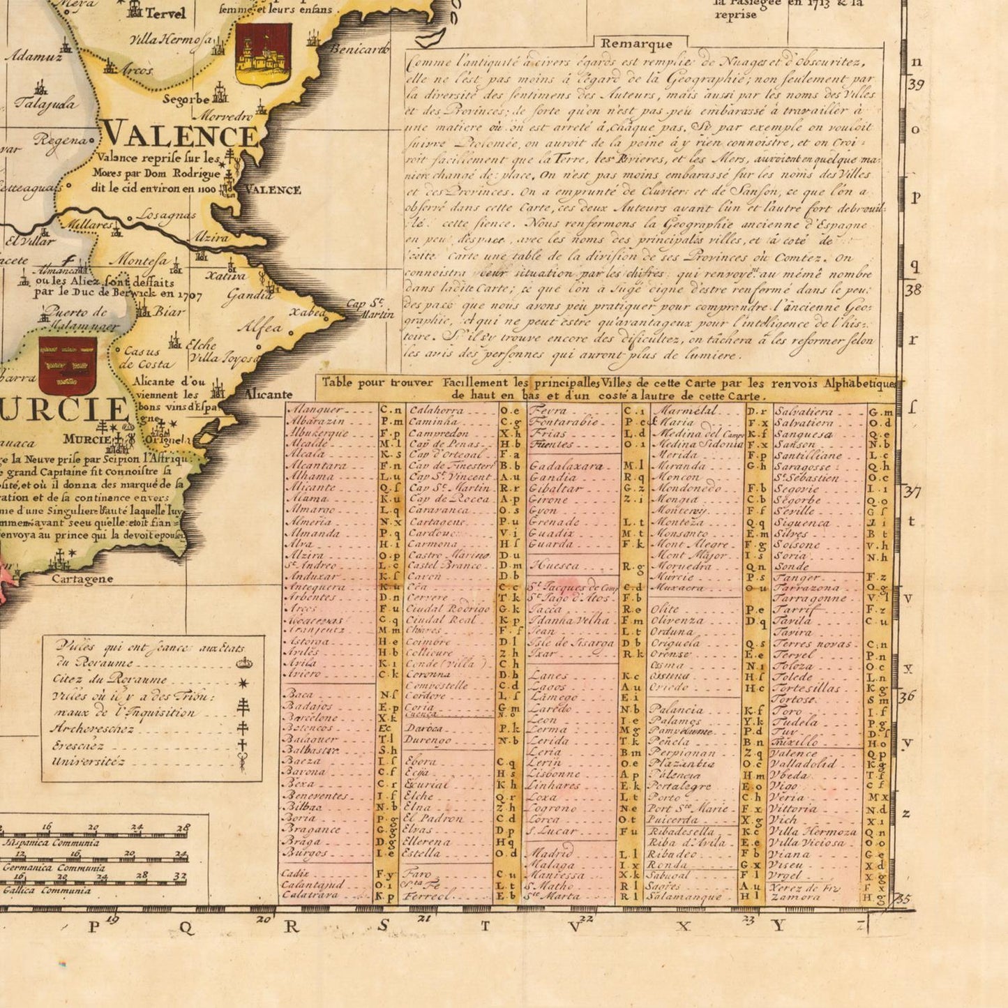 detail of the map from the bottom right corner