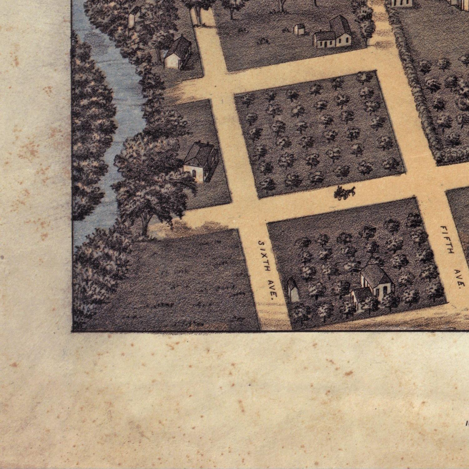 detail of the map from the bottom left corner