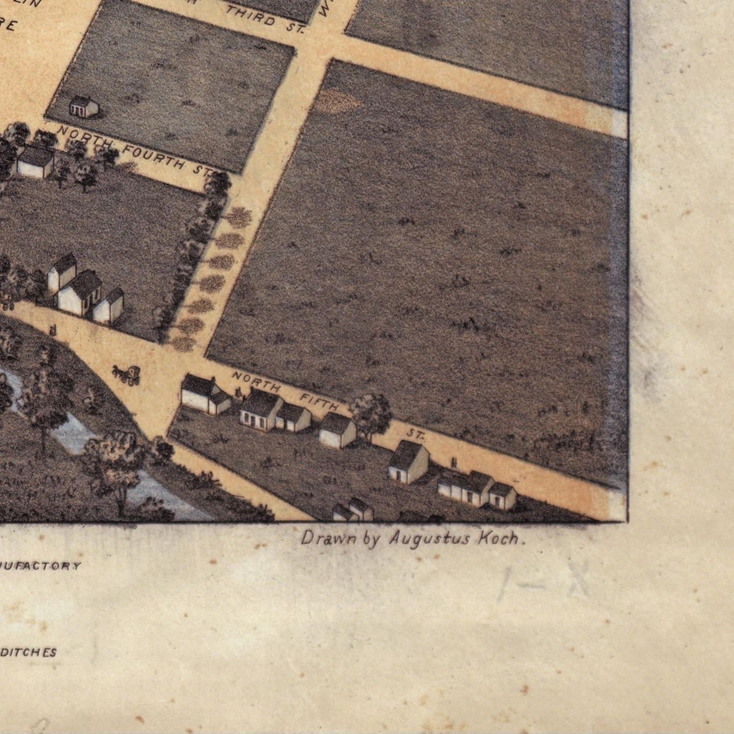 detail of the map from the bottom right corner