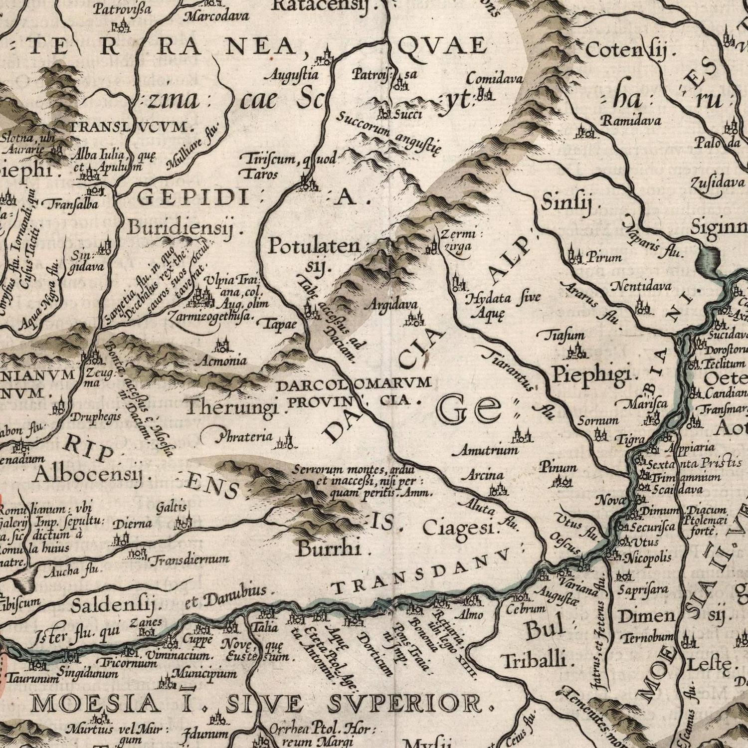 detail of the map from the centre 