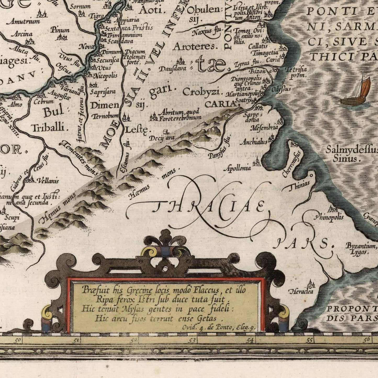 detail of the map from the centre left