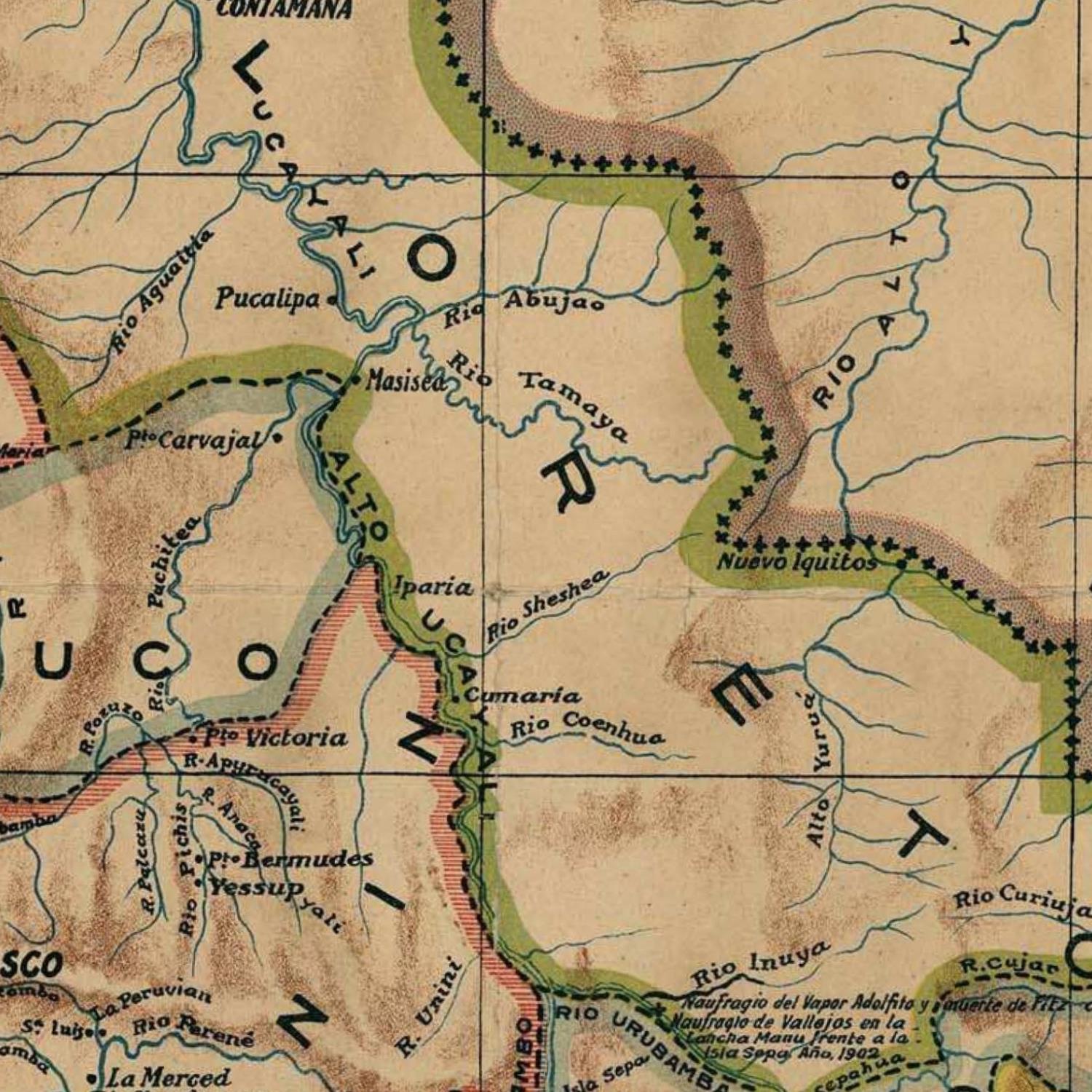 detail of the map from the centre 