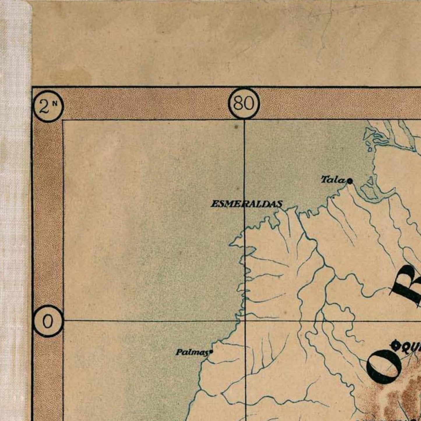 detail of the map from the top left corner