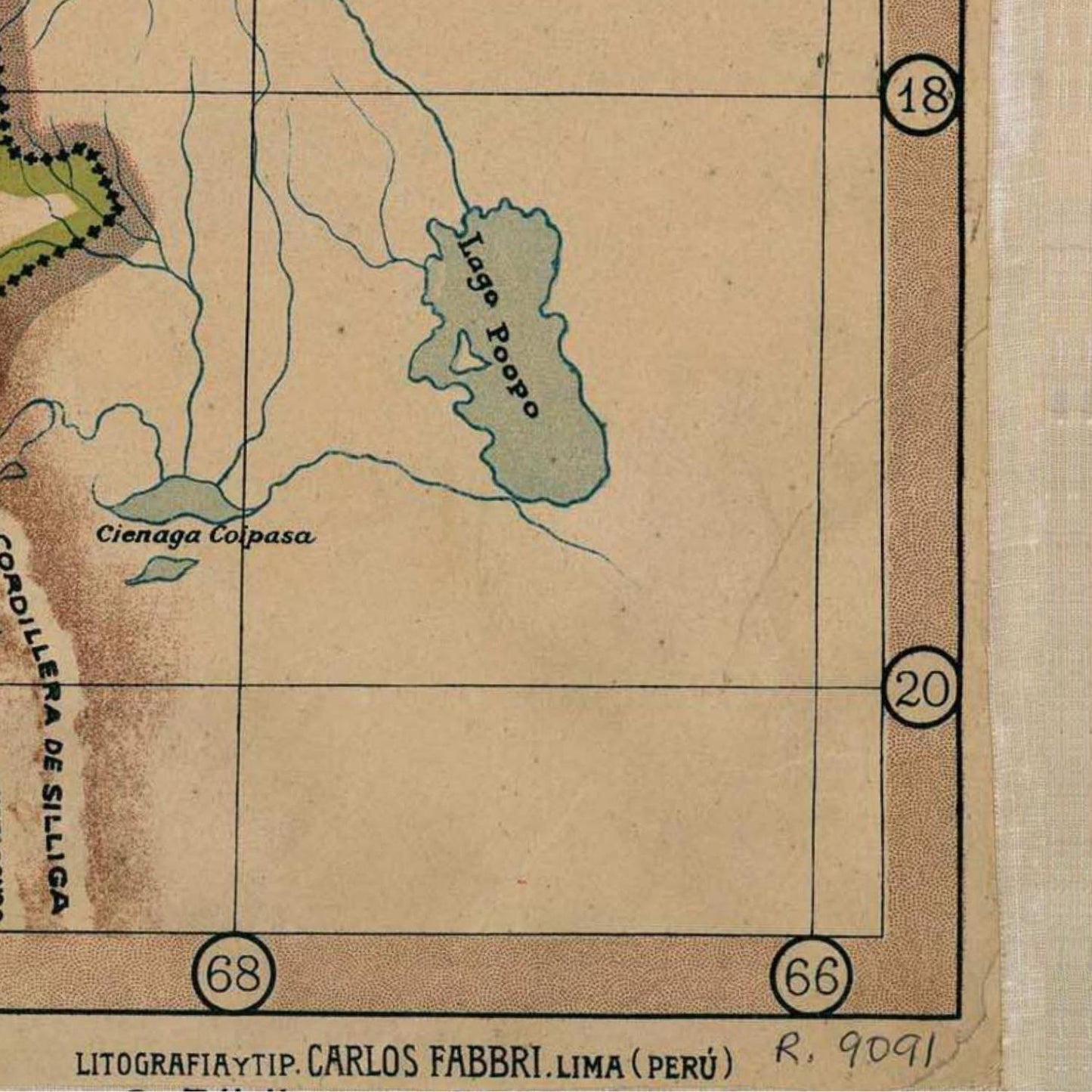 detail of the map from the bottom right corner