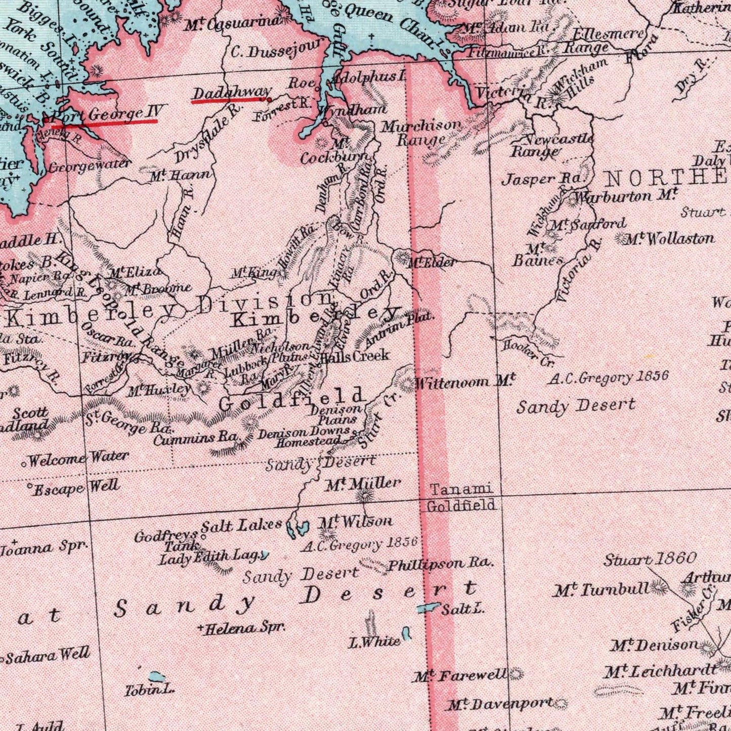 detail of the map from the centre left