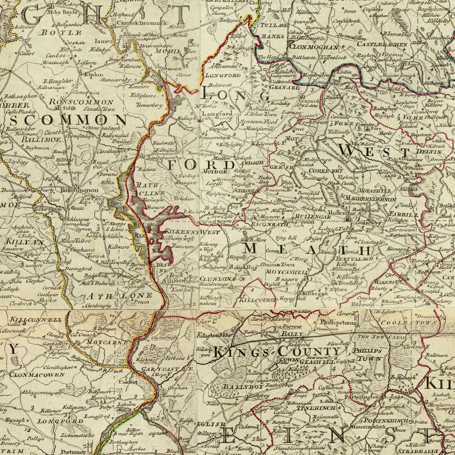 detail of the map from the centre left