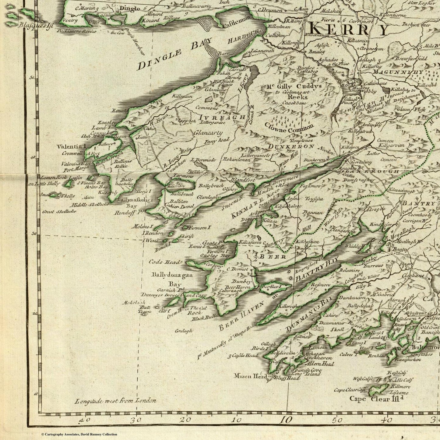 detail of the map from the bottom left corner