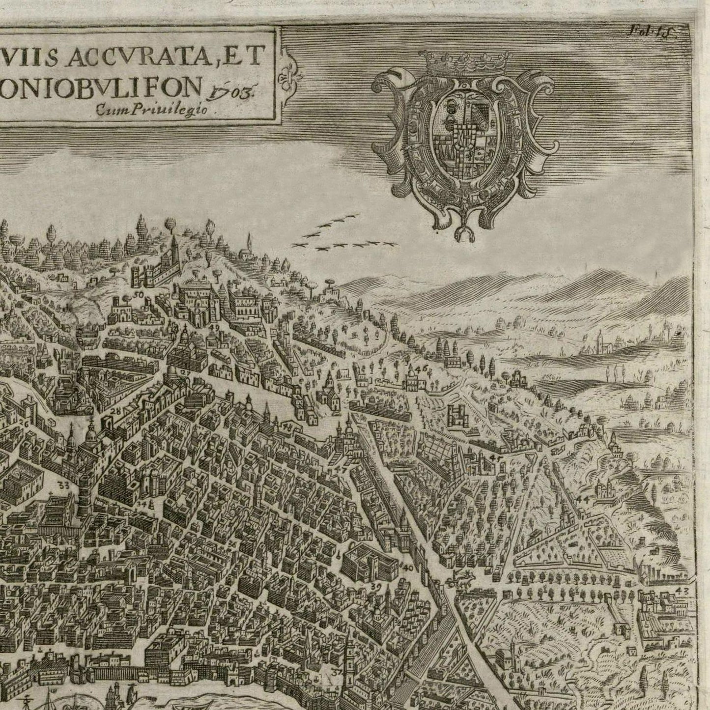 detail of the map from the top right corner