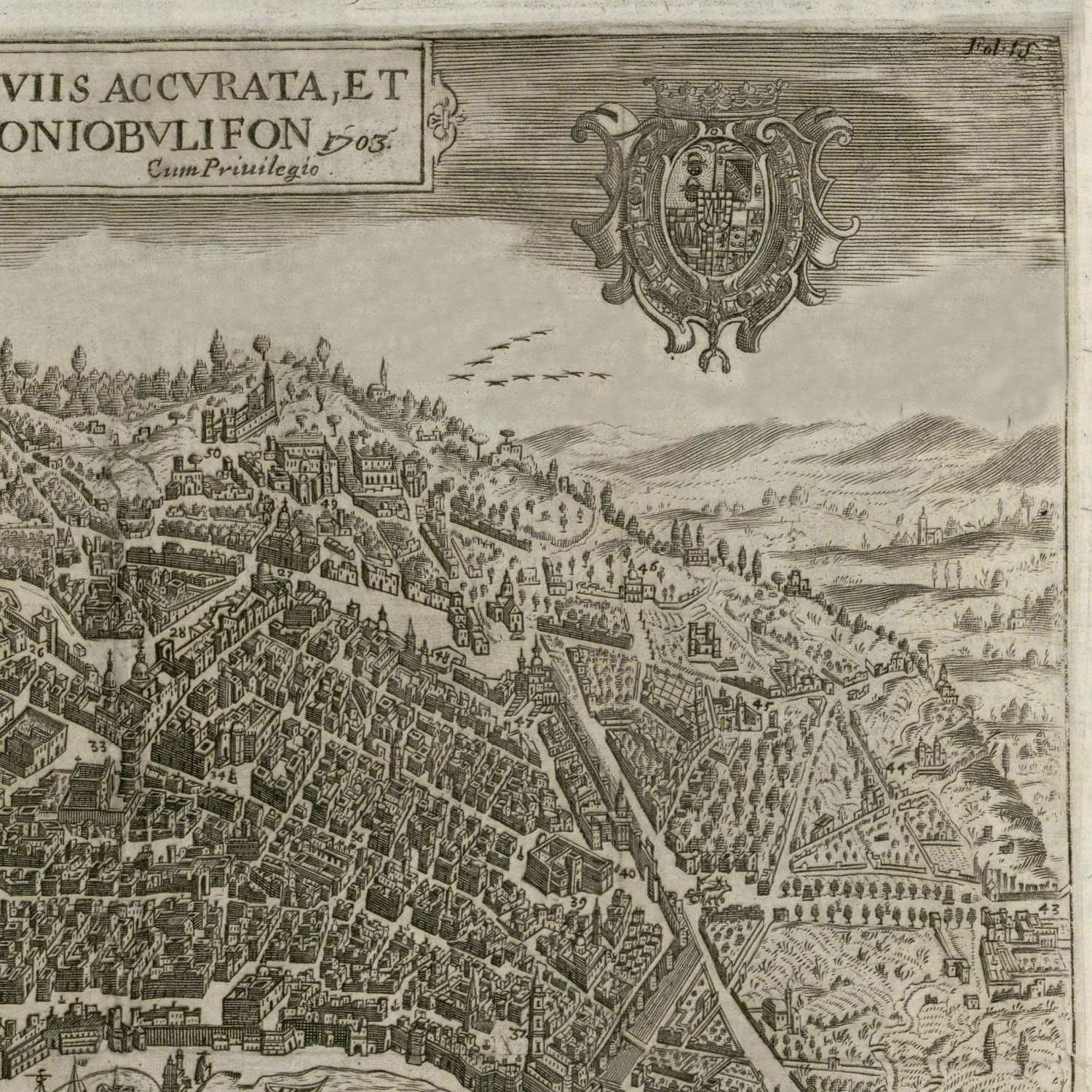 detail of the map from the top right corner