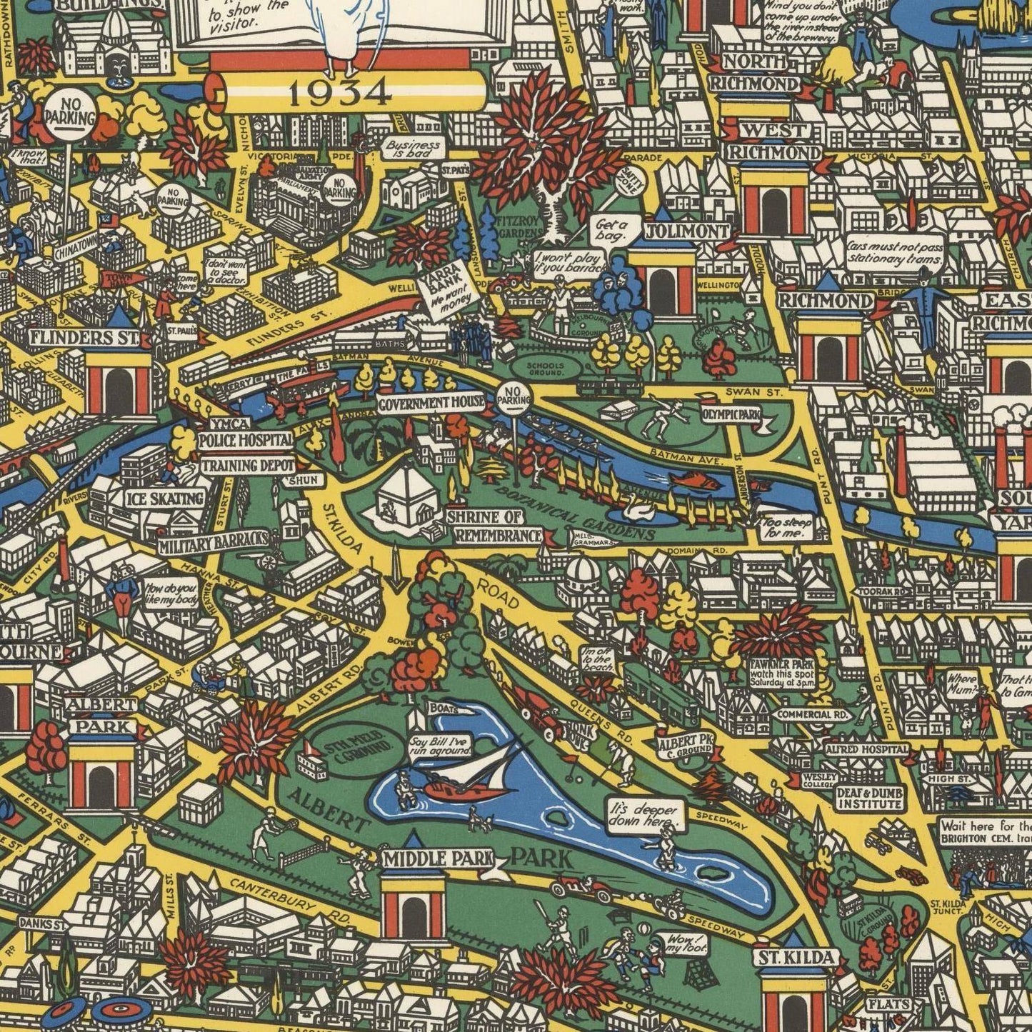 detail of the map from the centre 