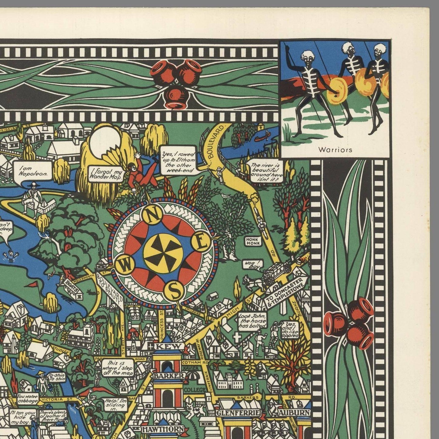 detail of the map from the top right corner