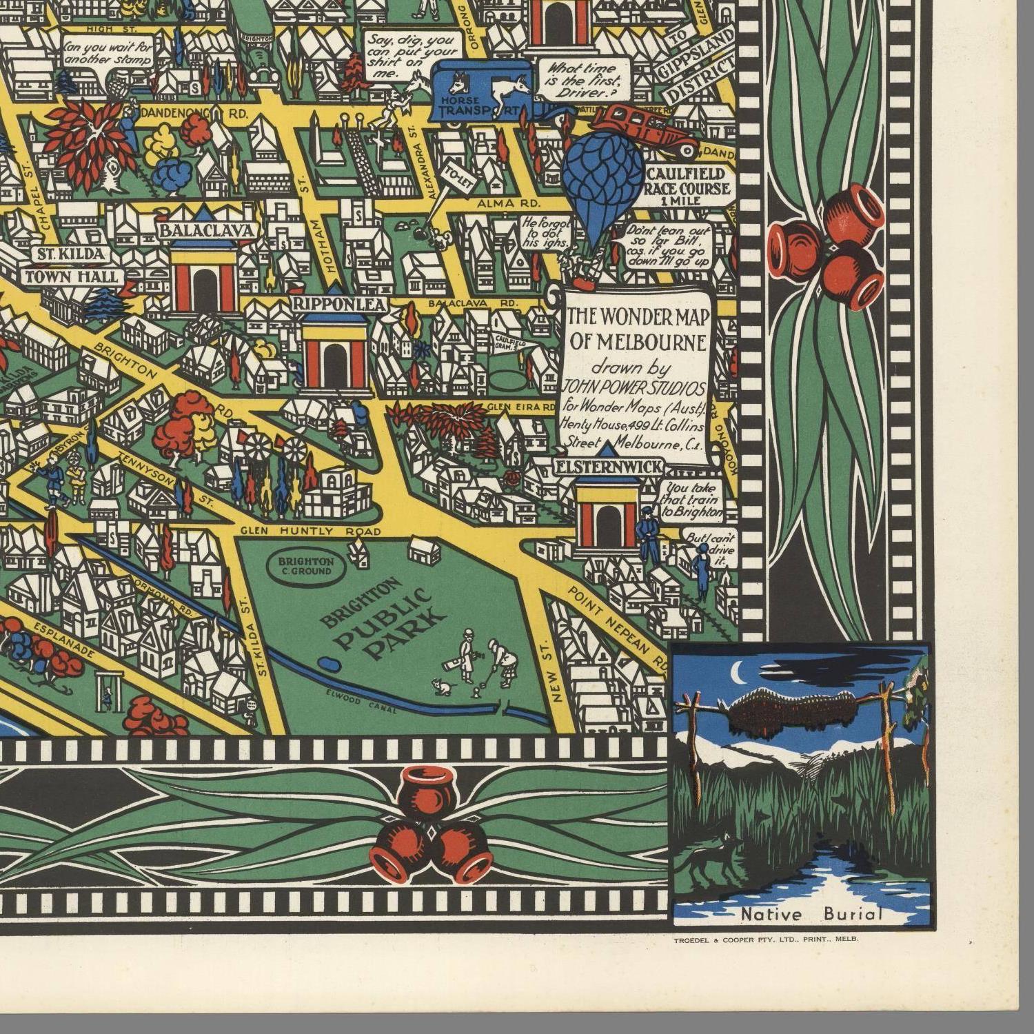 detail of the map from the bottom right corner