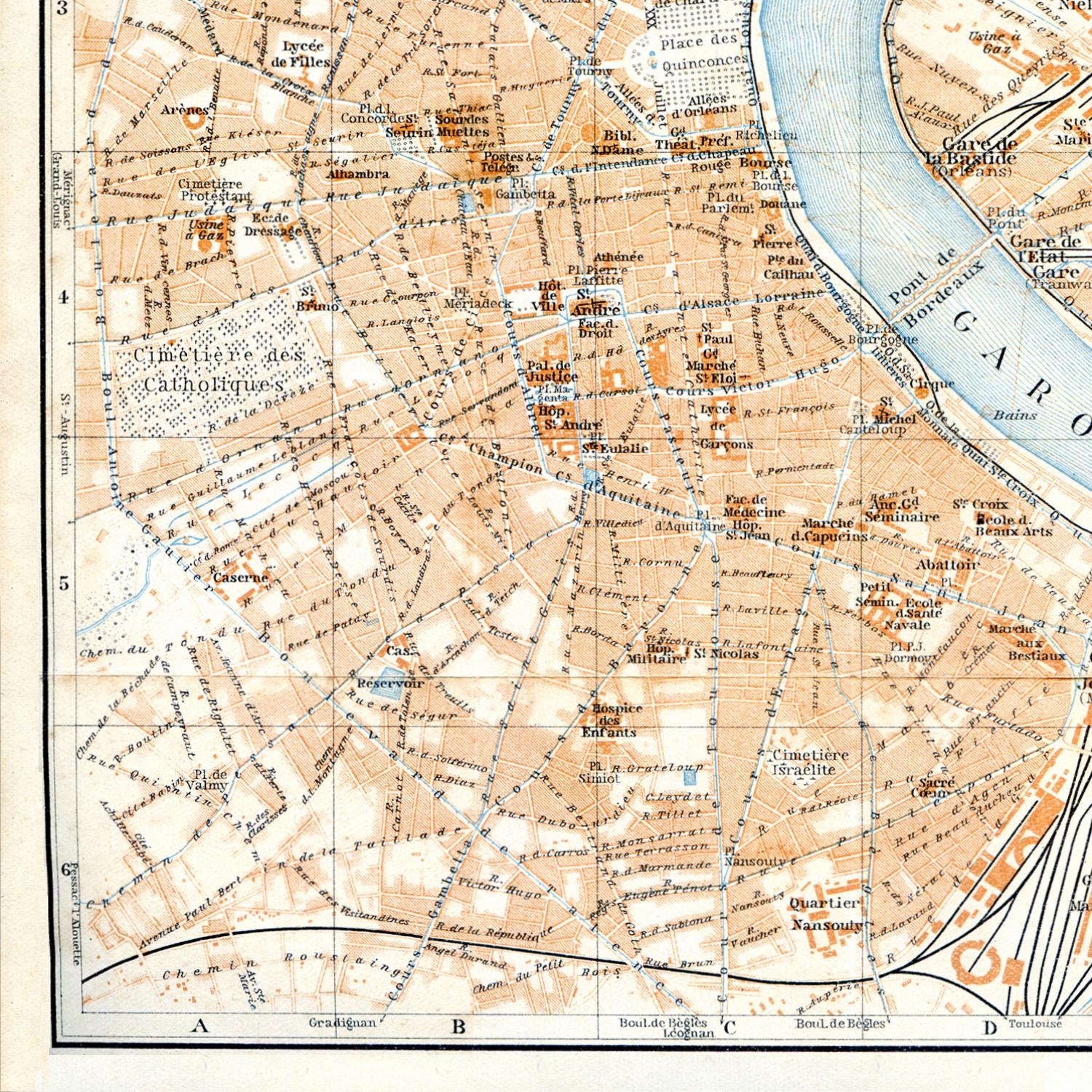 detail of the map from the bottom left corner