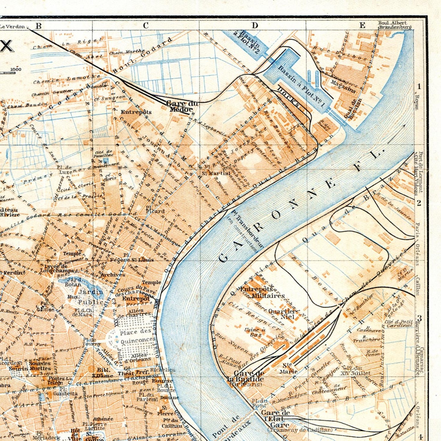 detail of the map from the top right corner