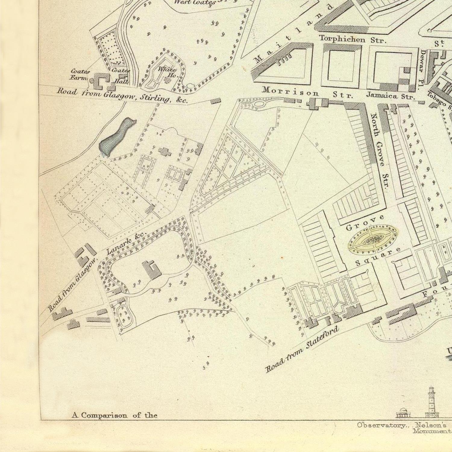 detail of the map from the bottom left corner