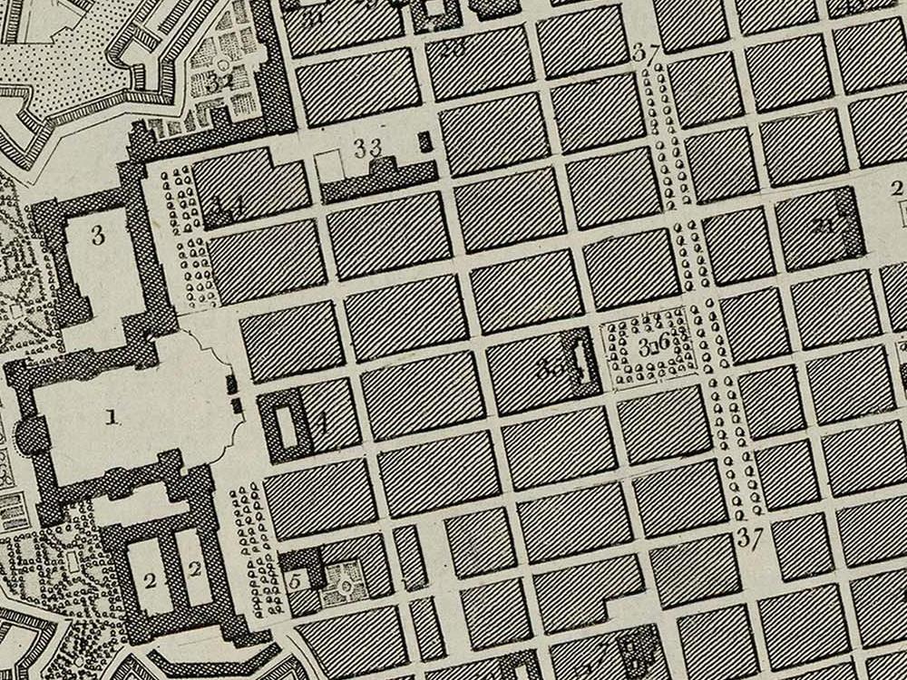 detail of the map from the centre 