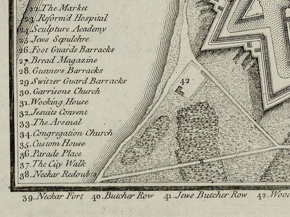 detail of the map from the bottom left corner