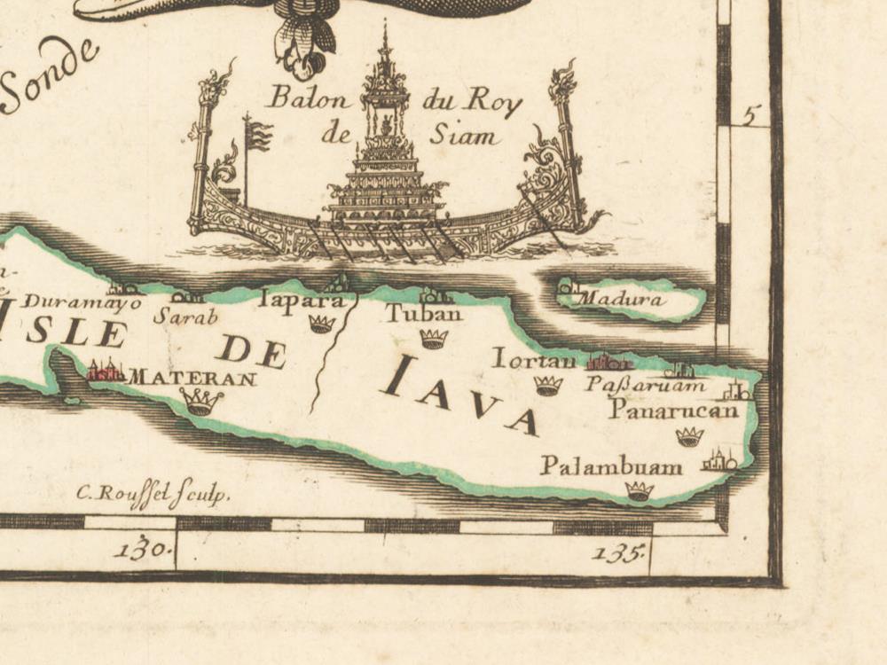 detail of the map from the bottom right corner