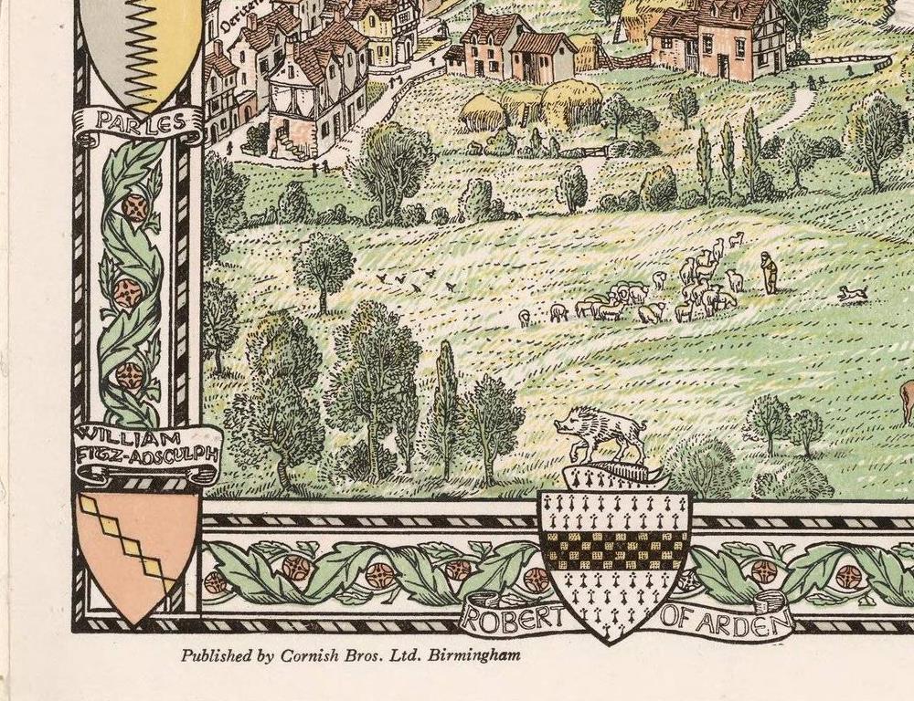 detail of the map from the bottom left corner