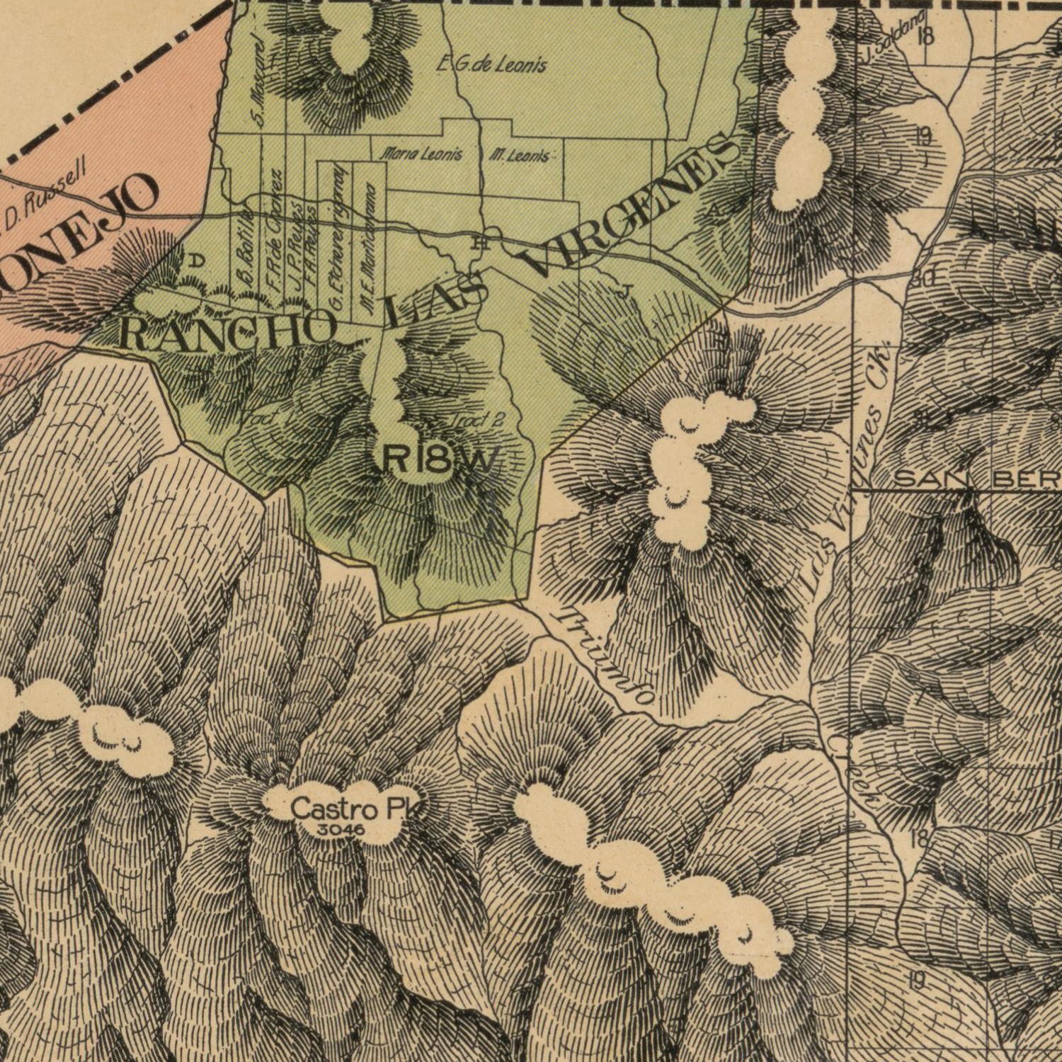 detail of the map from the centre left