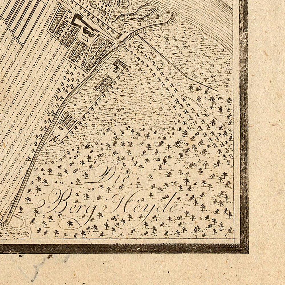 detail of the map from the bottom right corner