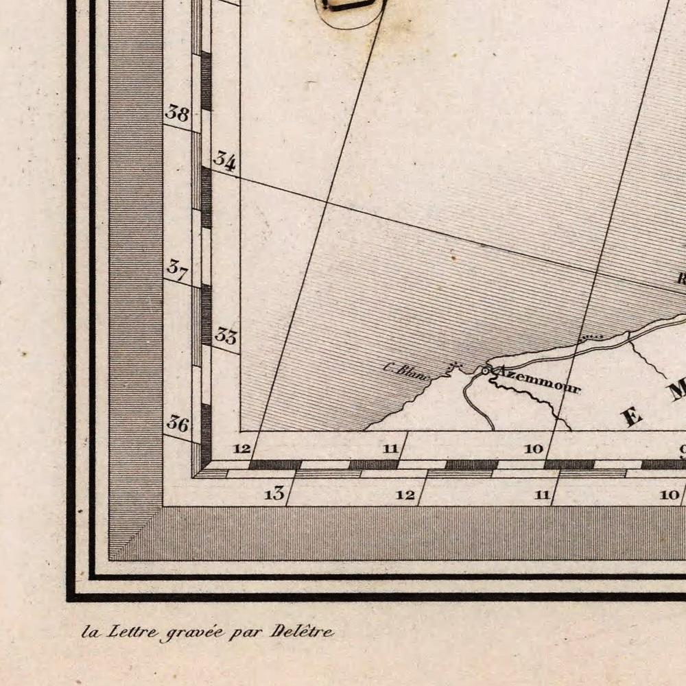 detail of the map from the bottom left corner