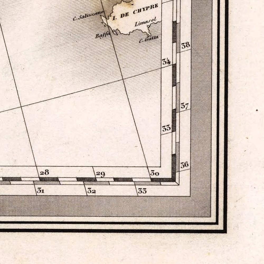 detail of the map from the bottom right corner