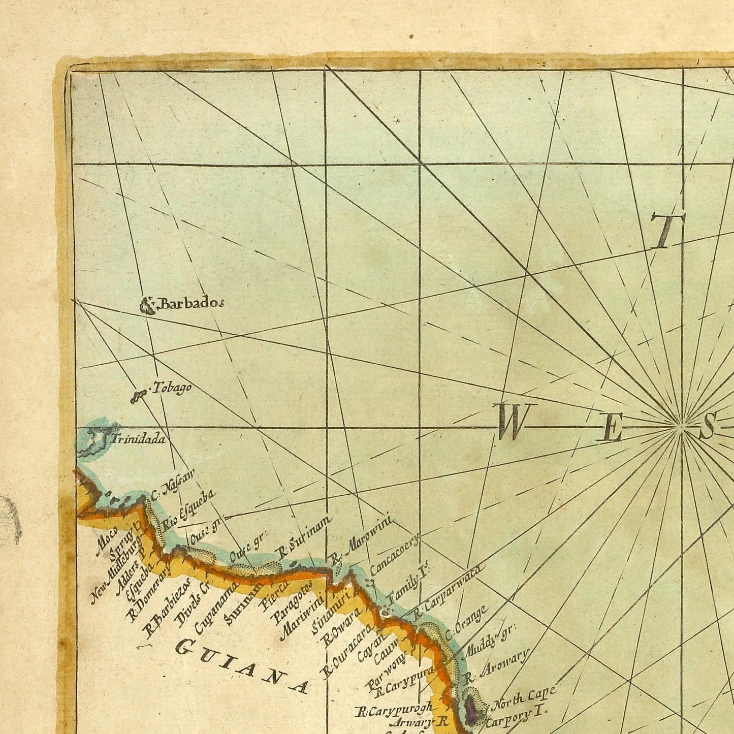 detail of the map from the top left corner