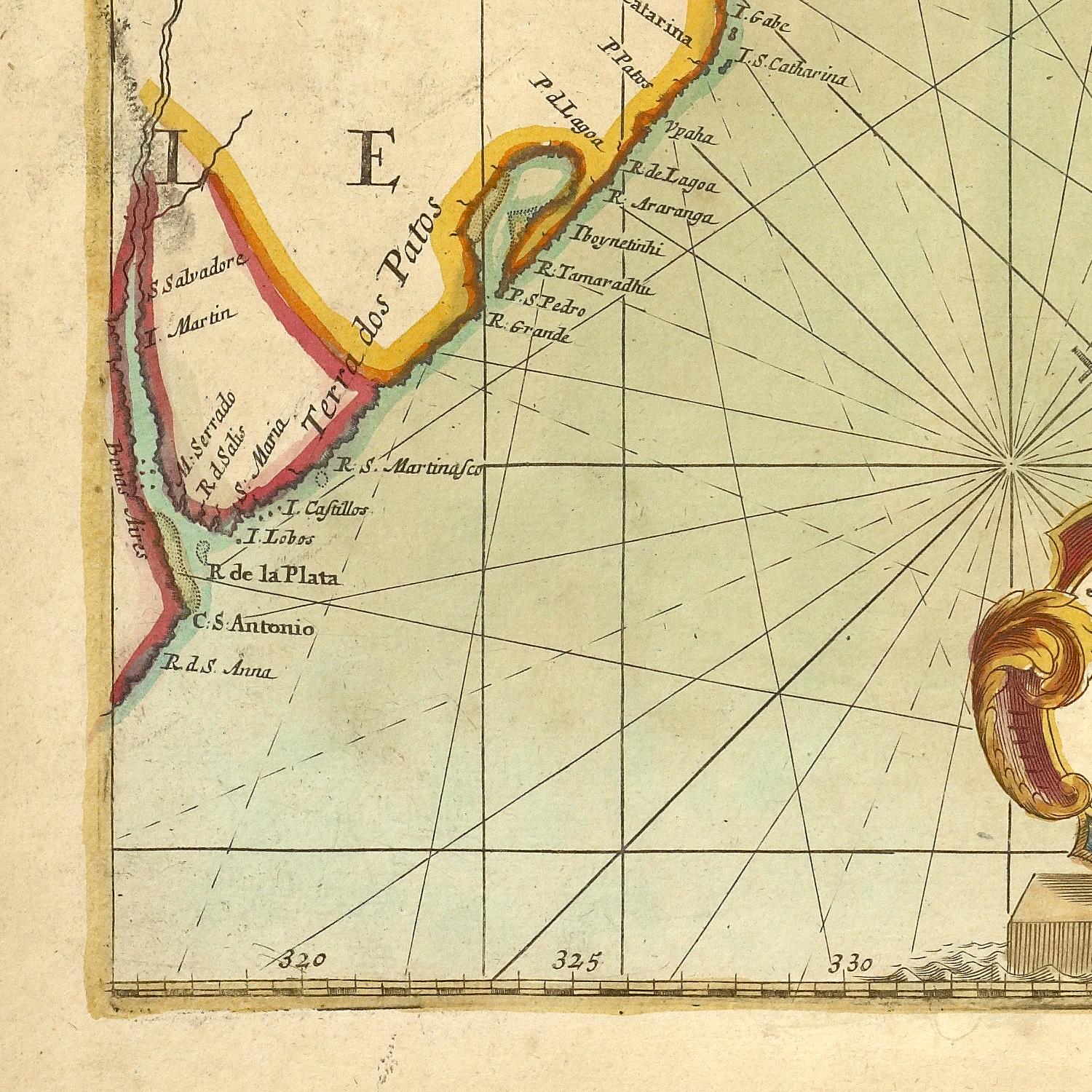 detail of the map from the bottom left corner