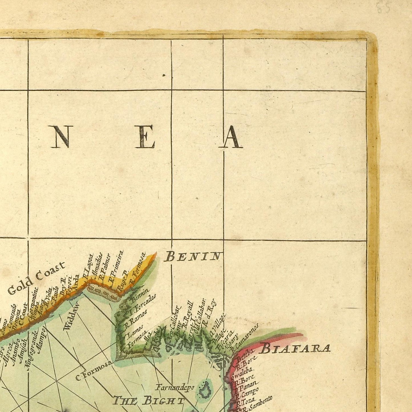 detail of the map from the top right corner