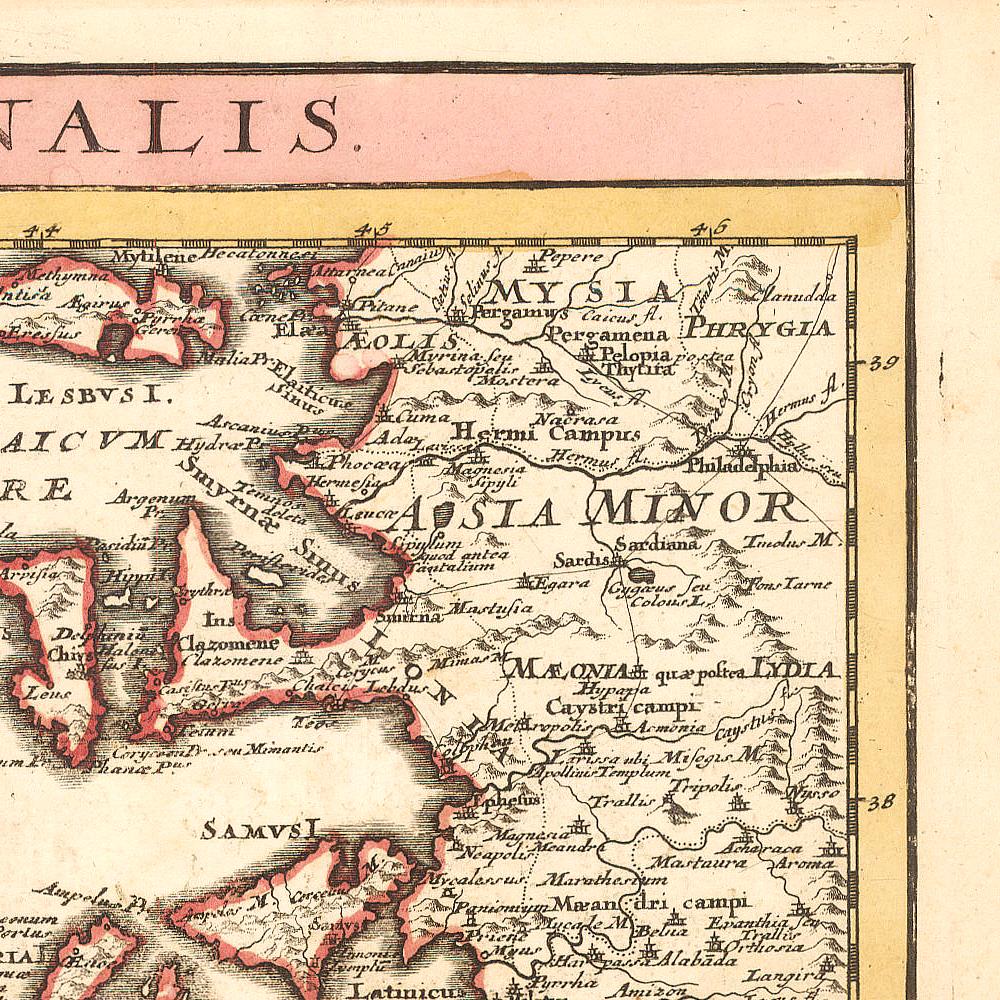 detail of the map from the top right corner