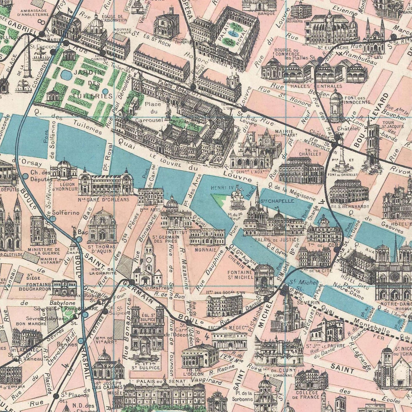 detail of the map from the centre 