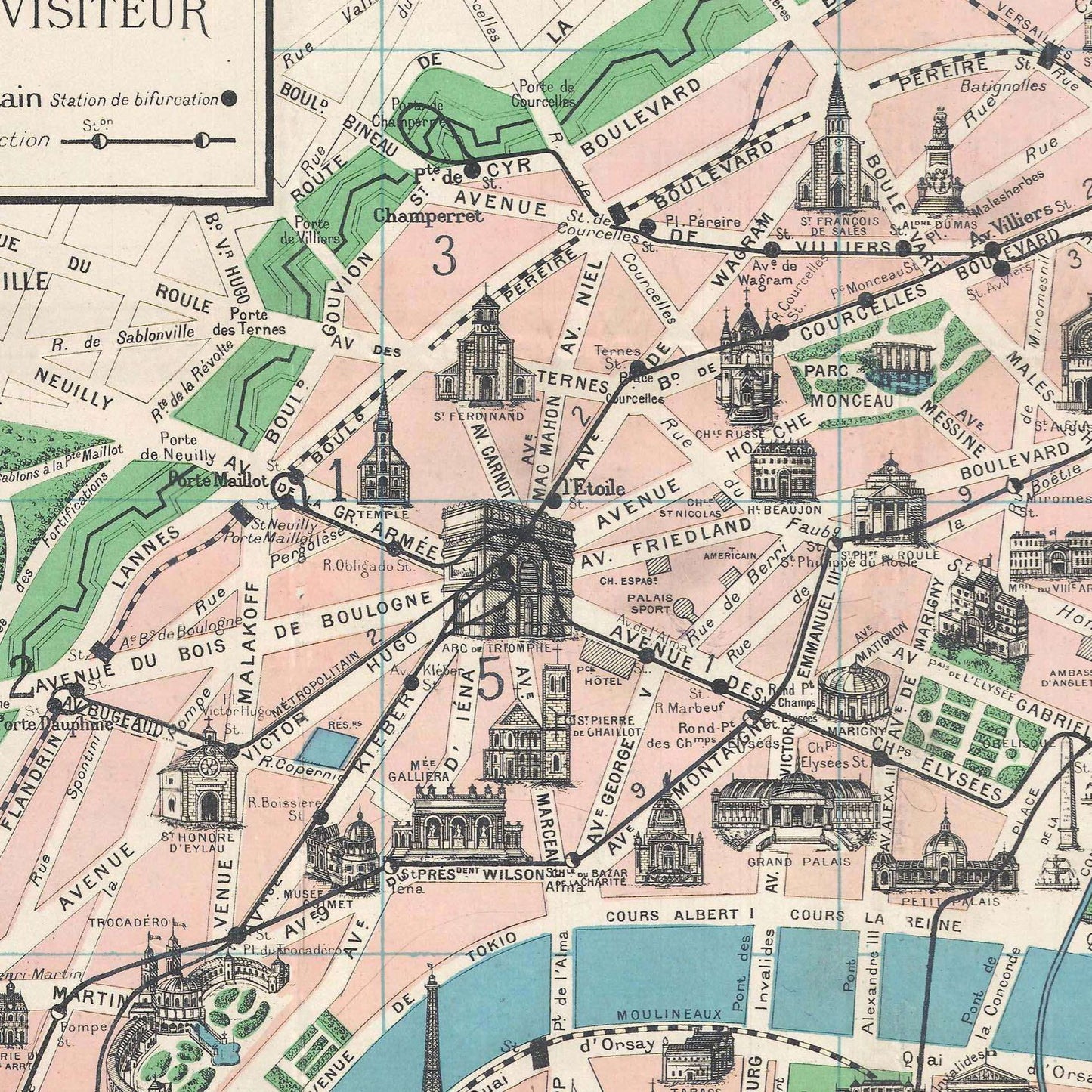 detail of the map from the centre left