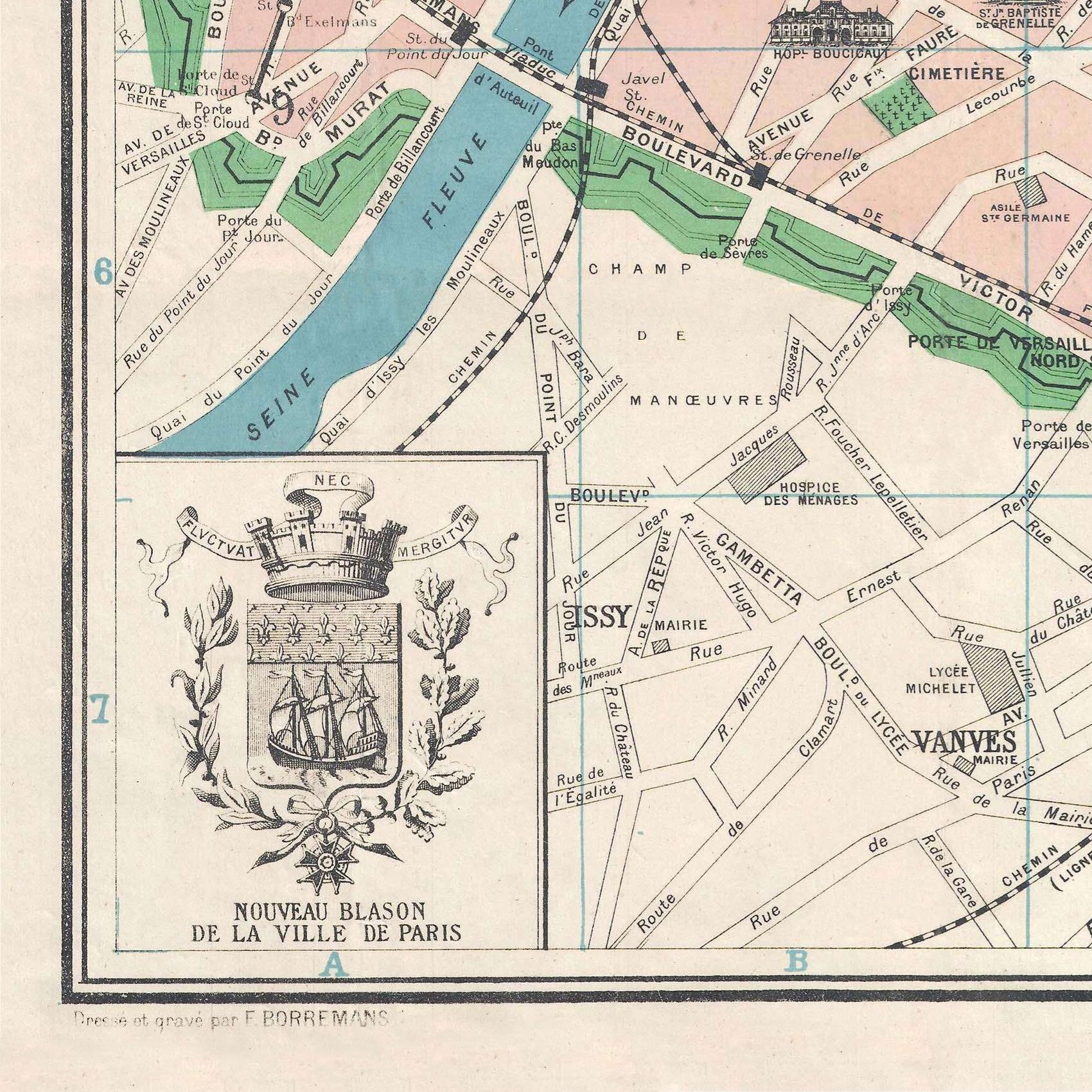 detail of the map from the bottom left corner