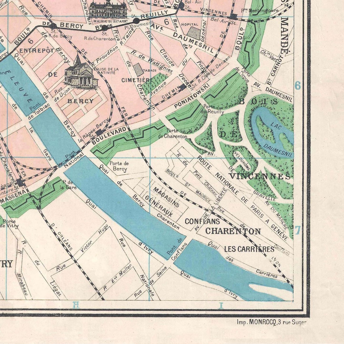 detail of the map from the bottom right corner