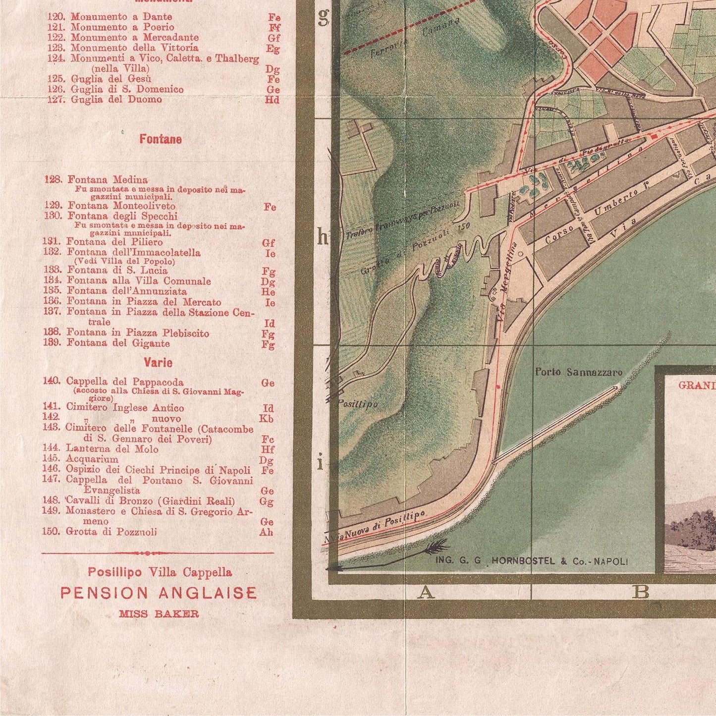 detail of the map from the bottom left corner