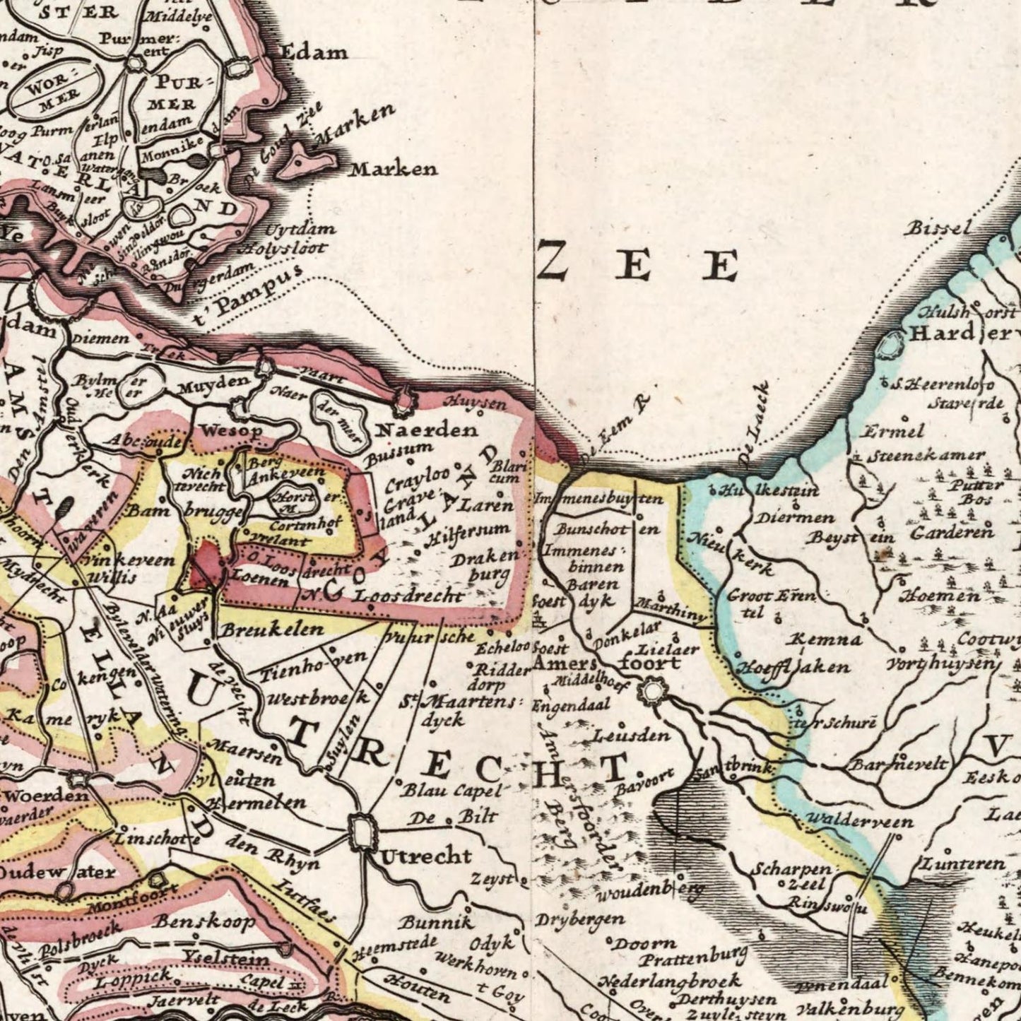 detail of the map from the centre 