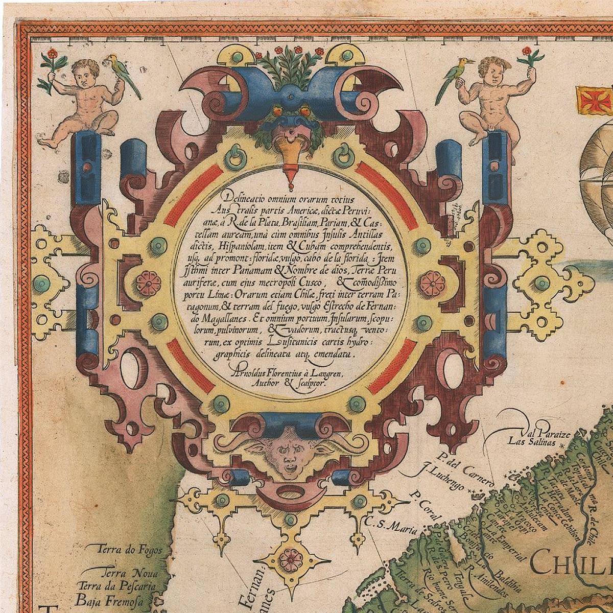 detail of the map from the top left corner