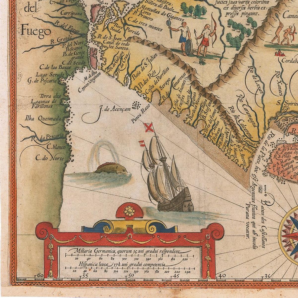 detail of the map from the bottom left corner