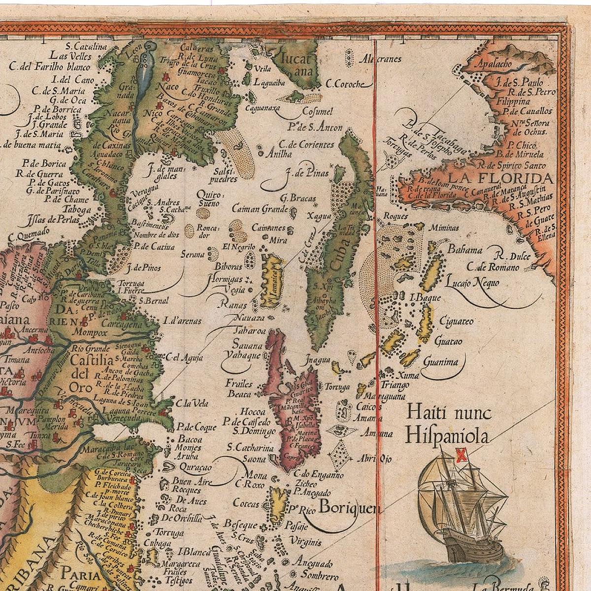 detail of the map from the top right corner