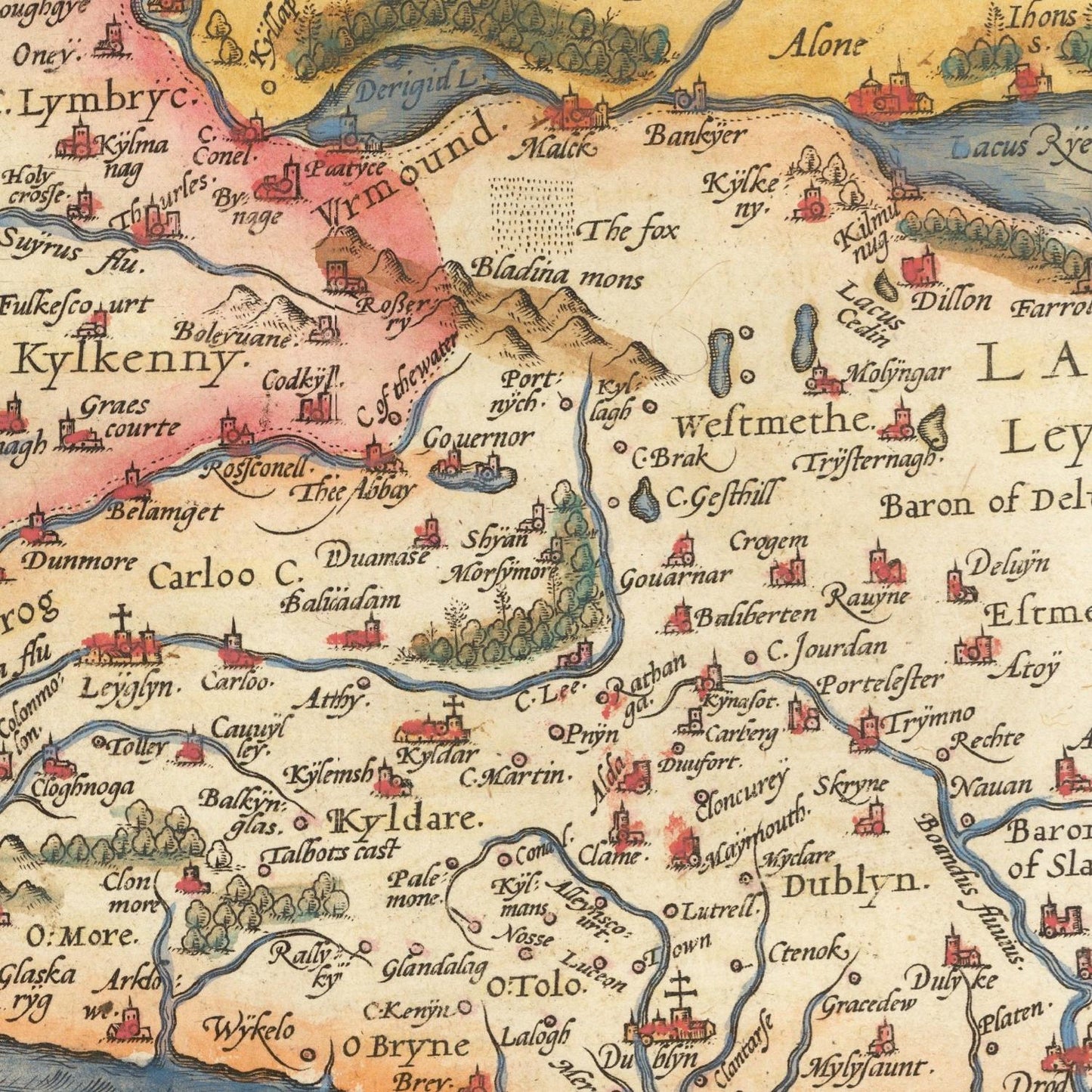 detail of the map from the centre left