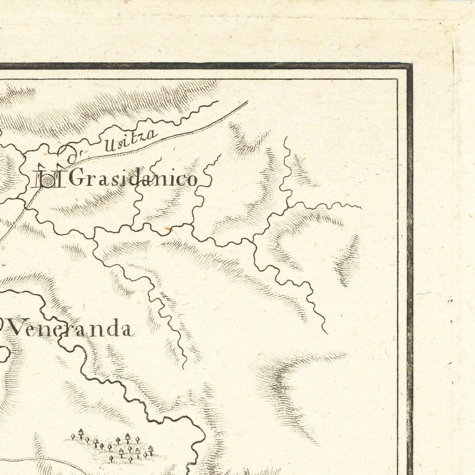 detail of the map from the top right corner