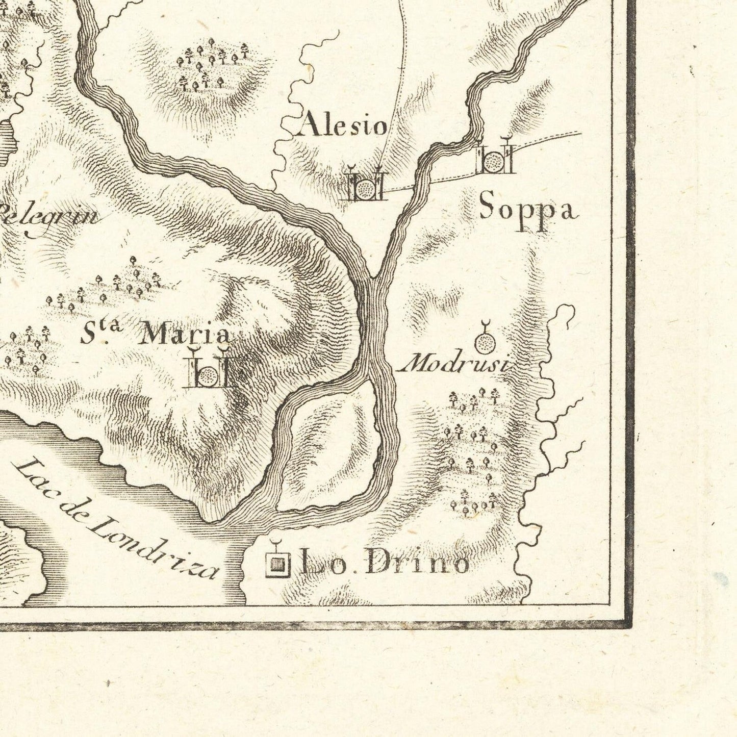 detail of the map from the bottom right corner