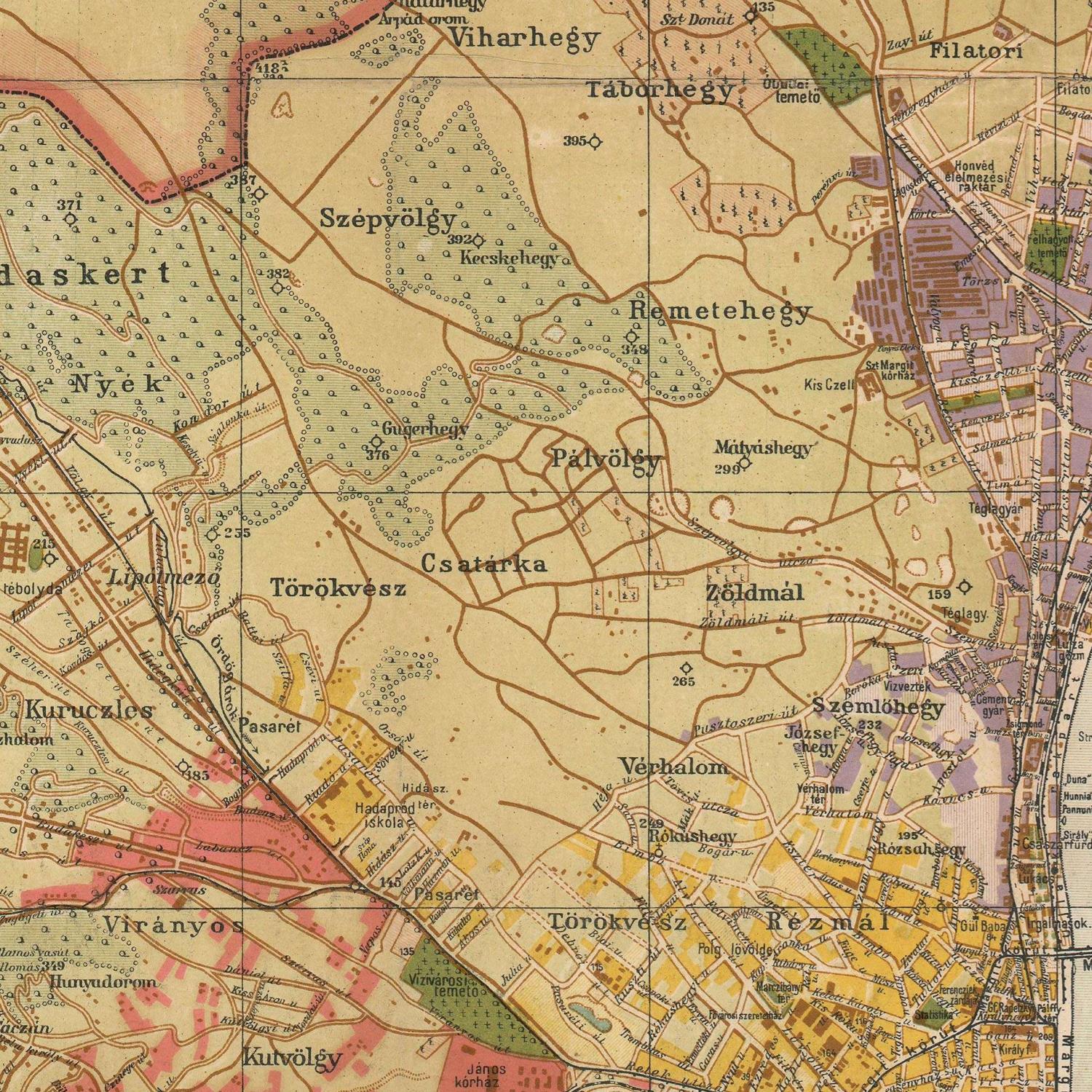 detail of the map from the centre left