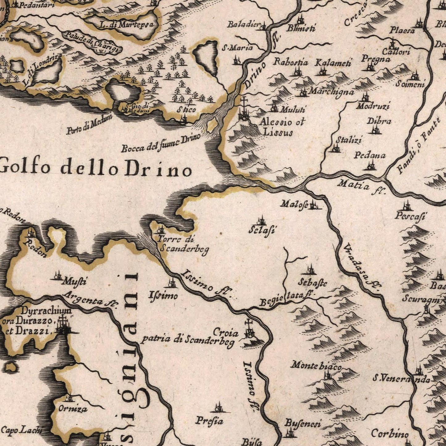 detail of the map from the centre 