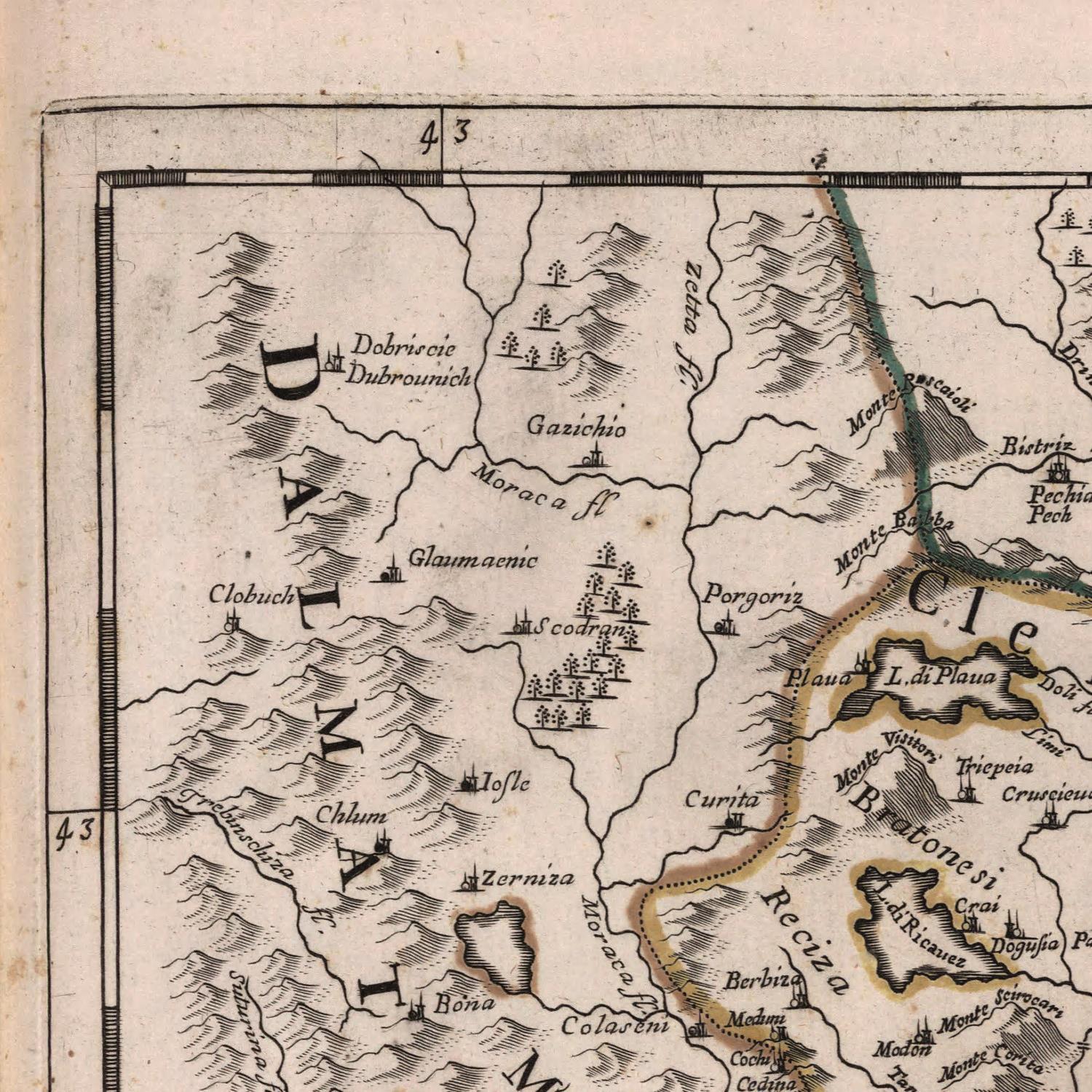 detail of the map from the top left corner