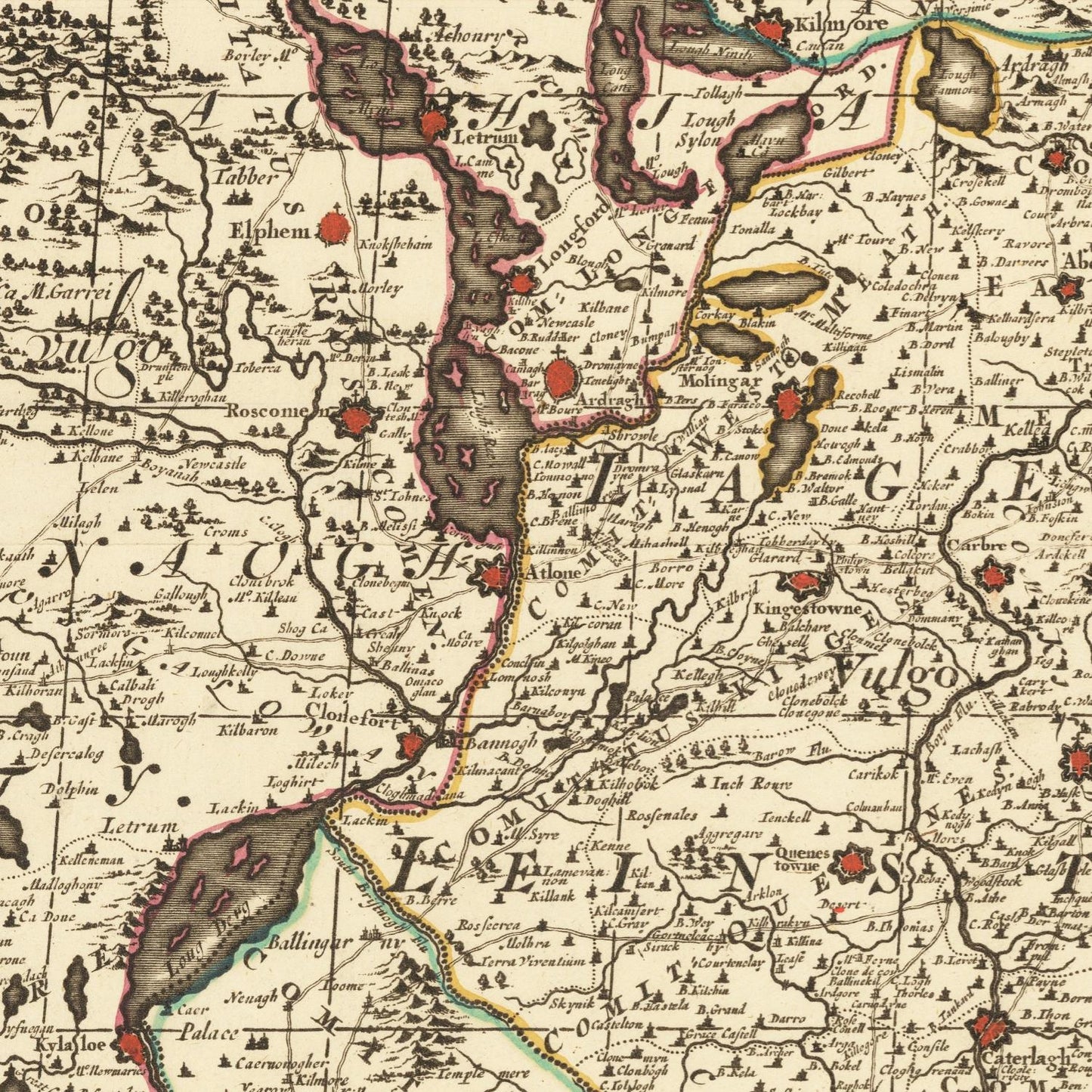 detail of the map from the centre 