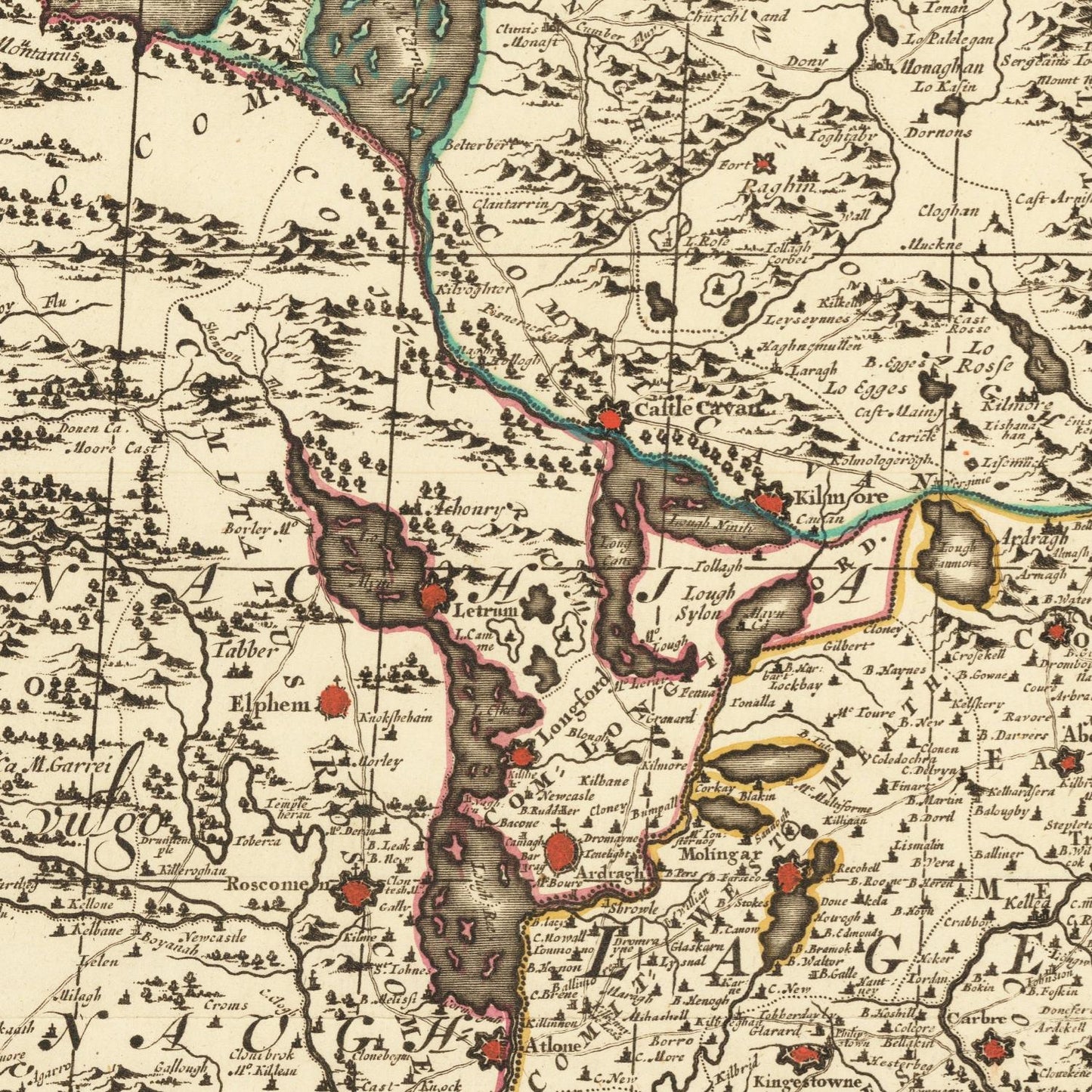 detail of the map from the centre left